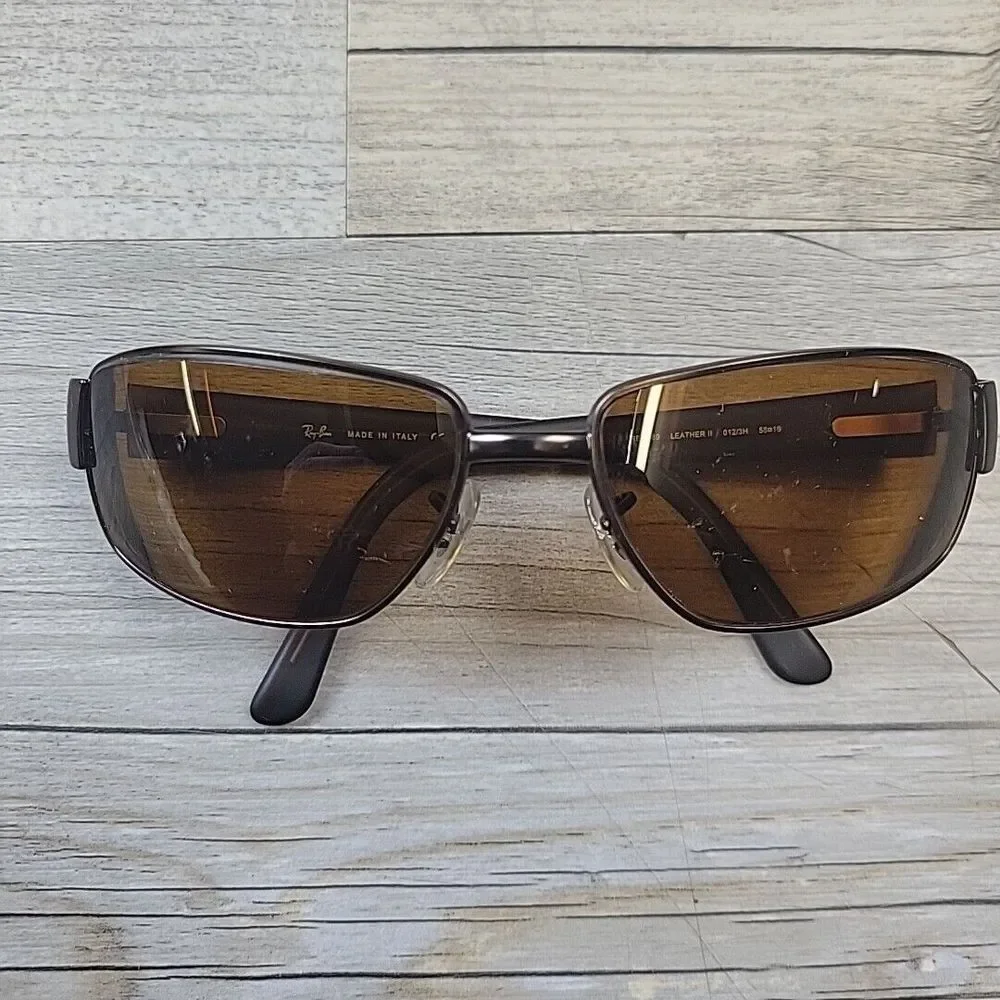 Ray Ban RB3189 012/3H Sunglasses Leather II 58-16 FRAMES‎ ONLY Italy Glasses